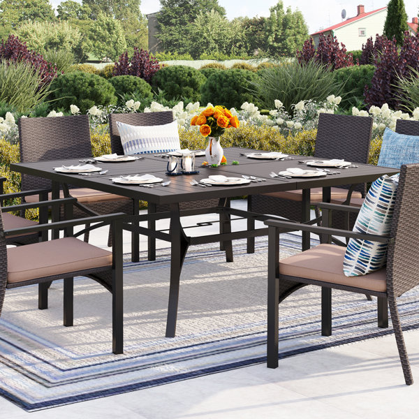 Lark Manor Ballarat Metal Outdoor Dining Table & Reviews Wayfair